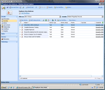 MSCRM Activities
